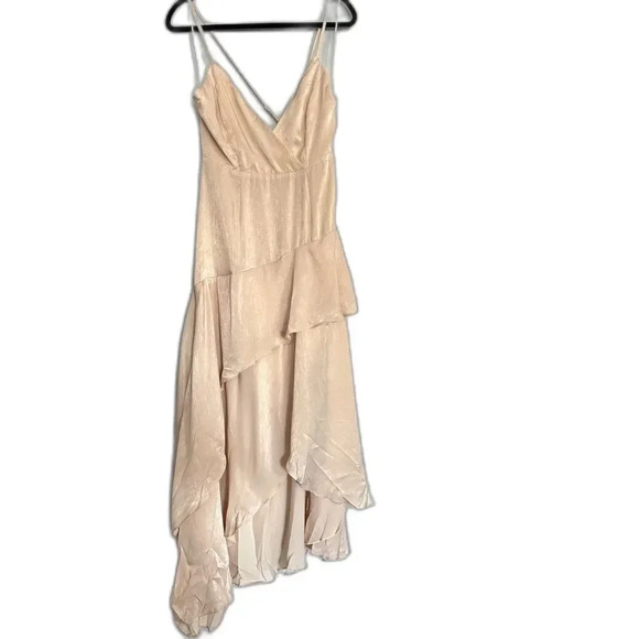 Strut & Bolt Champagne Dreams High-Low Ruffle Maxi Dress size small NWT - Picture 1 of 11